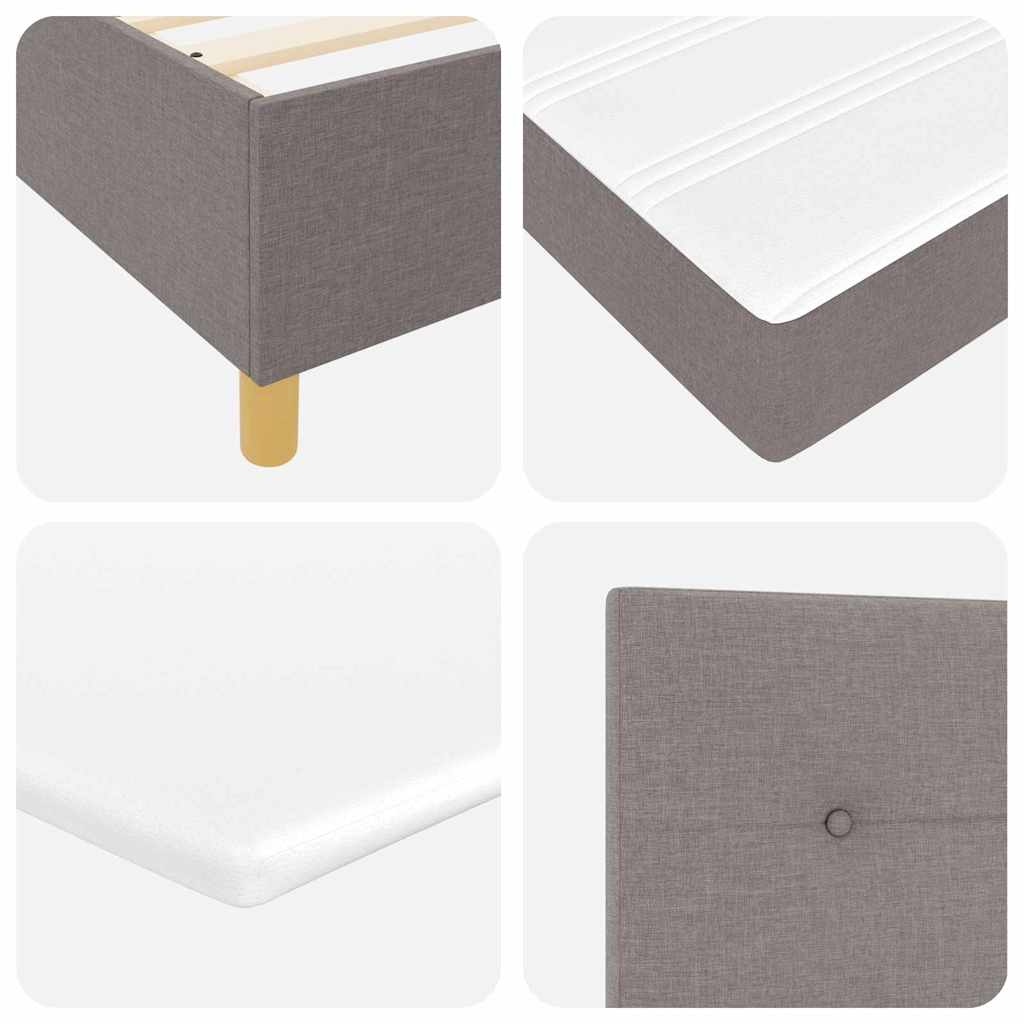 vidaXL Κρεβάτι με ελατήρια με κεφαλάρι Taupe 120 x 200 cm ύφασμα