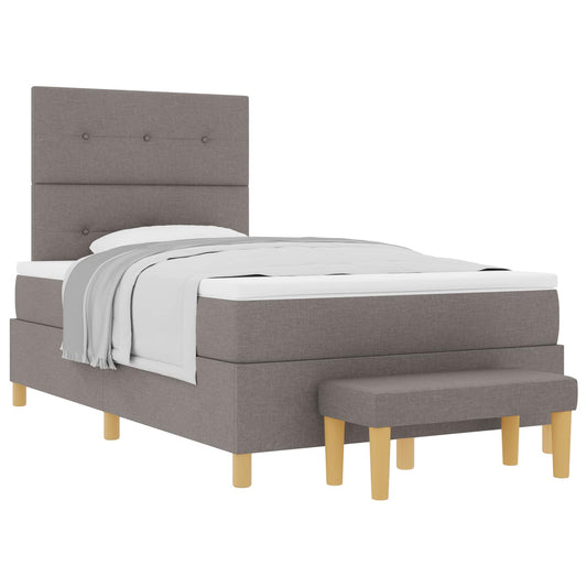 vidaXL Κρεβάτι με ελατήρια με κεφαλάρι Taupe 120 x 200 cm ύφασμα