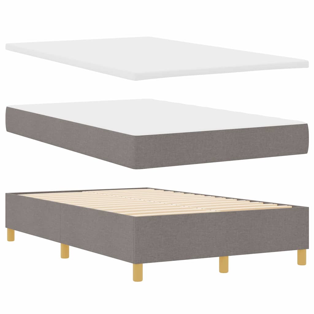 vidaXL Κρεβάτι με ελατήρια με κεφαλάρι Taupe 120 x 200 cm ύφασμα