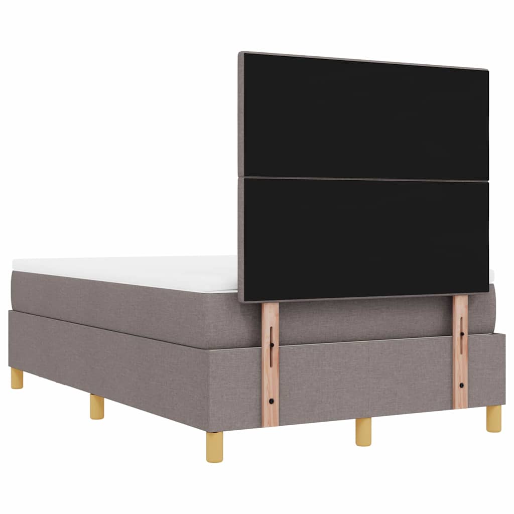 vidaXL Κρεβάτι με ελατήρια με κεφαλάρι Taupe 120 x 200 cm ύφασμα