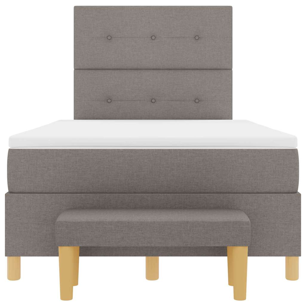 vidaXL Κρεβάτι με ελατήρια με κεφαλάρι Taupe 120 x 200 cm ύφασμα