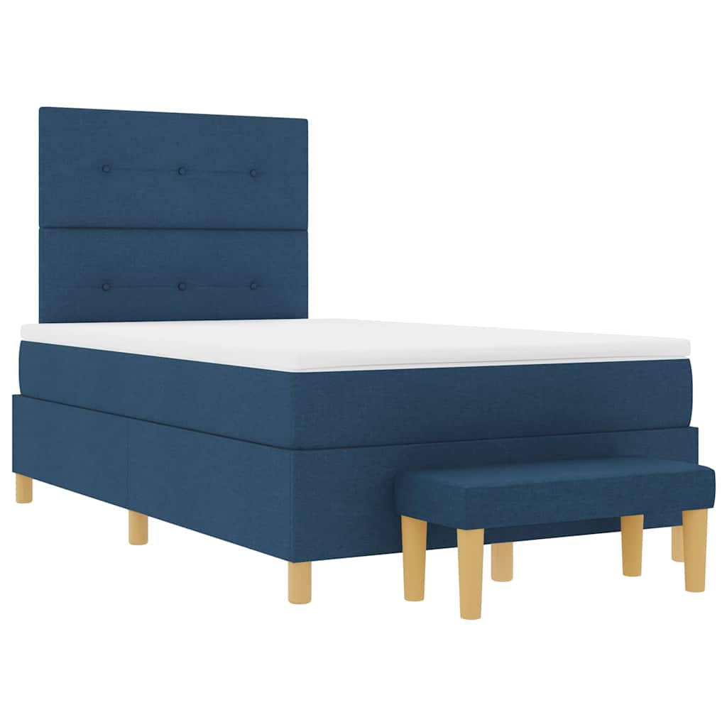 vidaXL Κρεβάτι με ελατήρια με κεφαλάρι Μπλε 200 x 120 εκατοστά ύφασμα