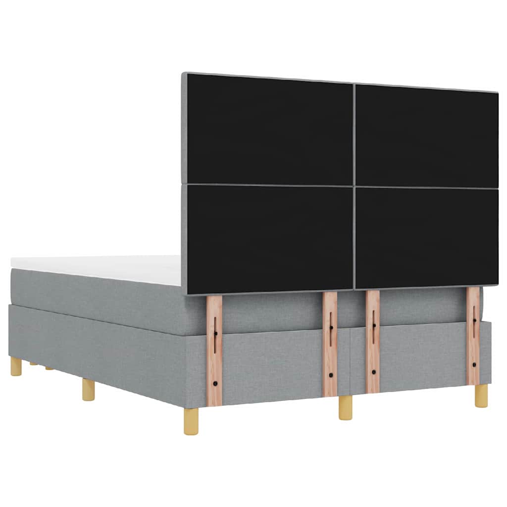 vidaXL Κρεβάτι με ελατήρια Ανοιχτό γκρι 190 x 140 εκατοστά ύφασμα