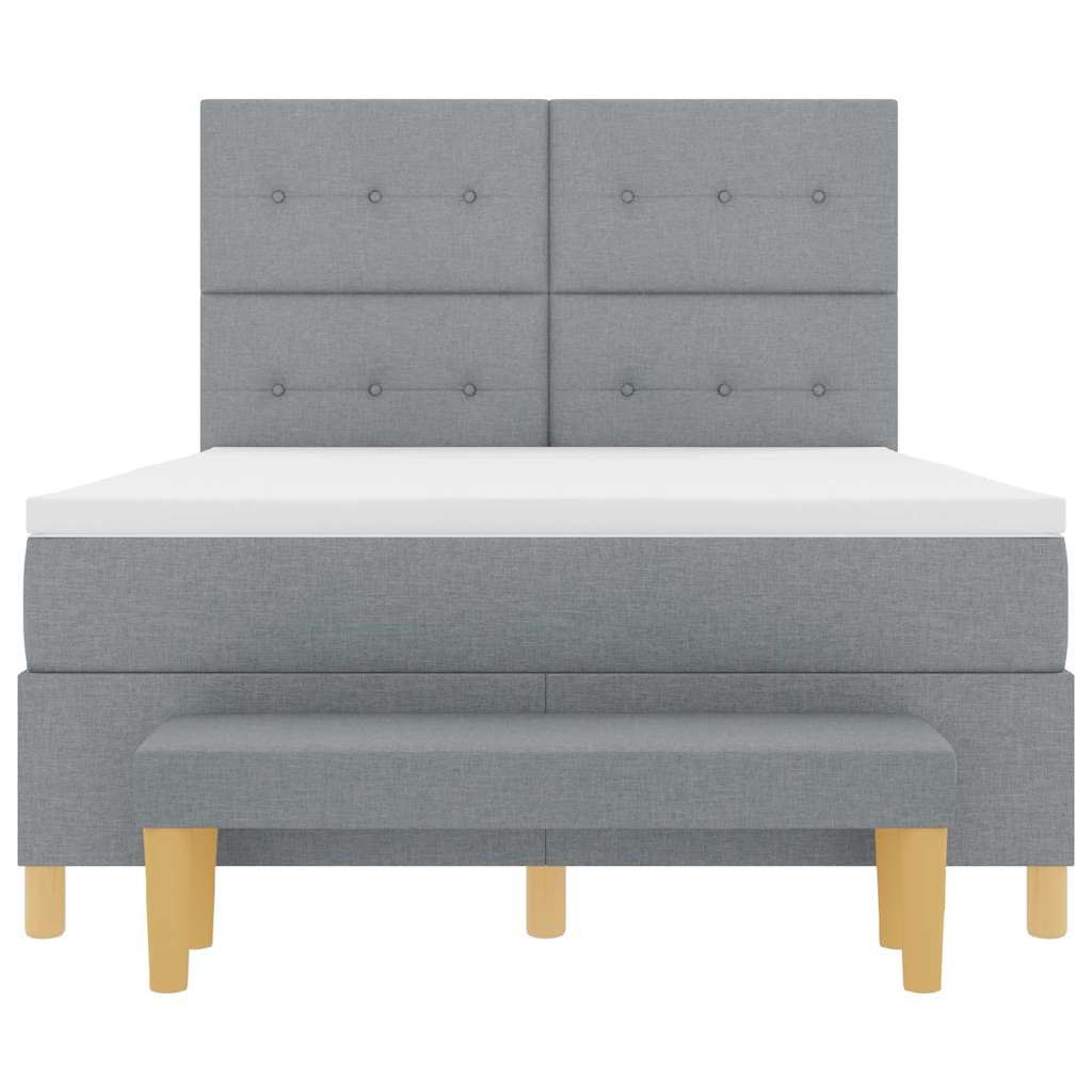 vidaXL Κρεβάτι με ελατήρια Ανοιχτό γκρι 200 x 140 cm ύφασμα