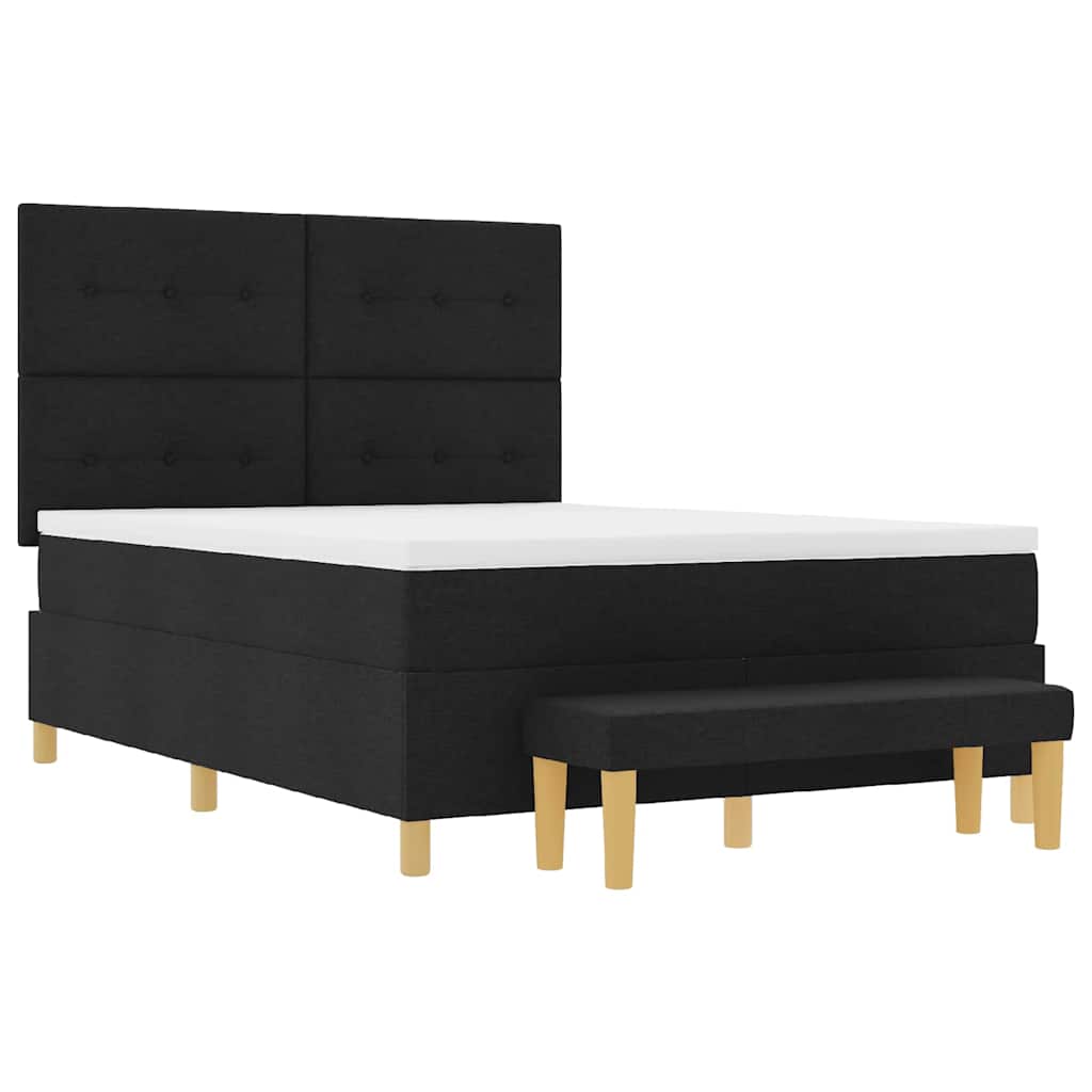 vidaXL Κρεβάτι με ελατήρια με κεφαλάρι Μαύρο 200 x 140 cm ύφασμα