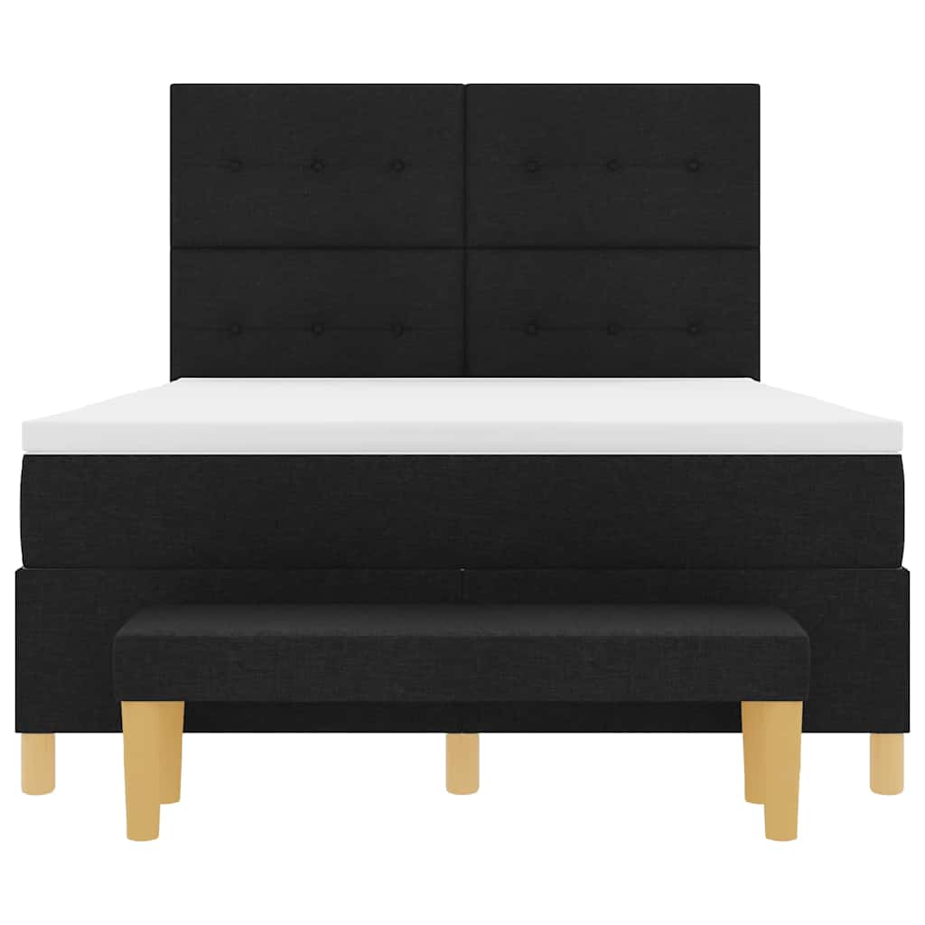 vidaXL Κρεβάτι με ελατήρια με κεφαλάρι Μαύρο 200 x 140 cm ύφασμα