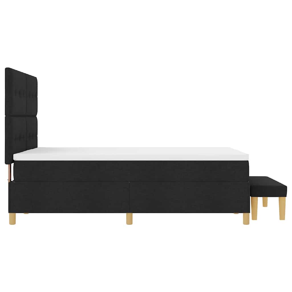 vidaXL Κρεβάτι με ελατήρια με κεφαλάρι Μαύρο 200 x 140 cm ύφασμα
