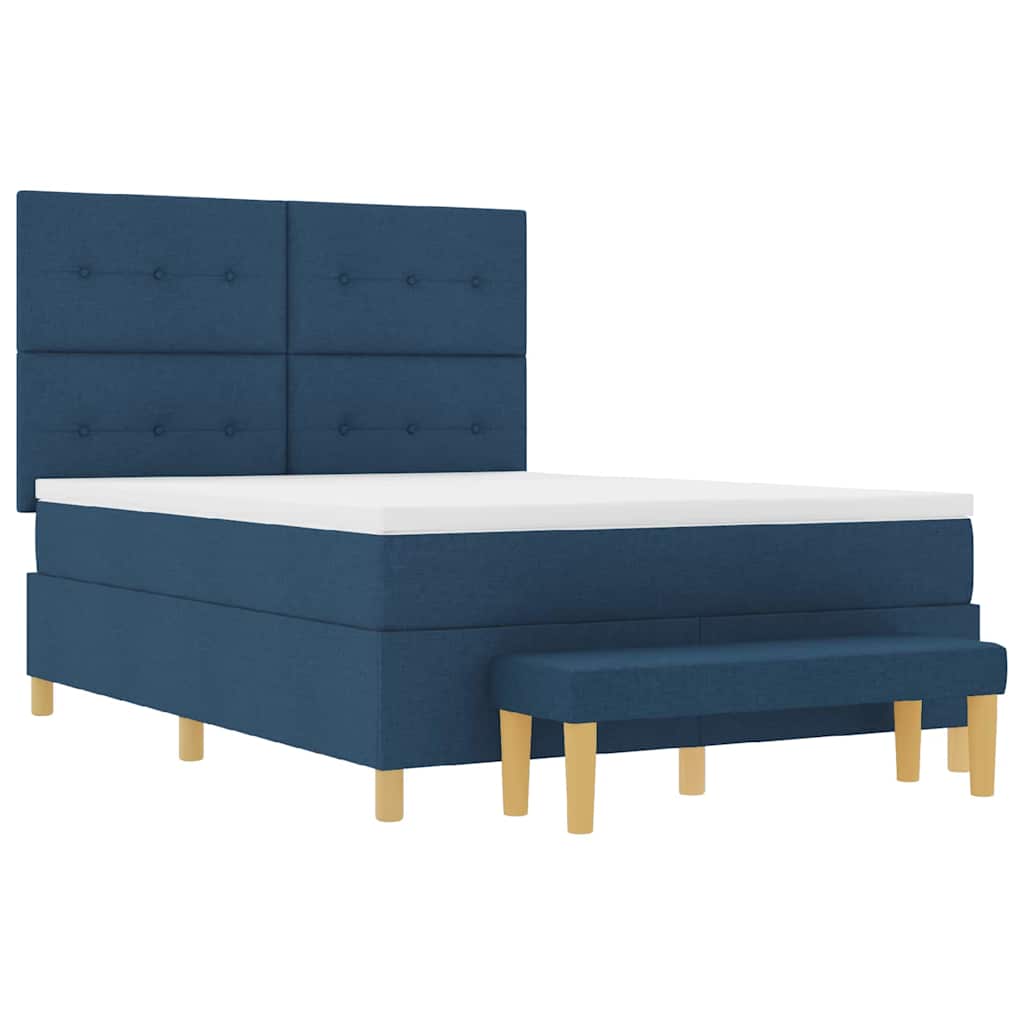 vidaXL Κρεβάτι με ελατήρια με κεφαλάρι Μπλε 200 x 140 cm ύφασμα
