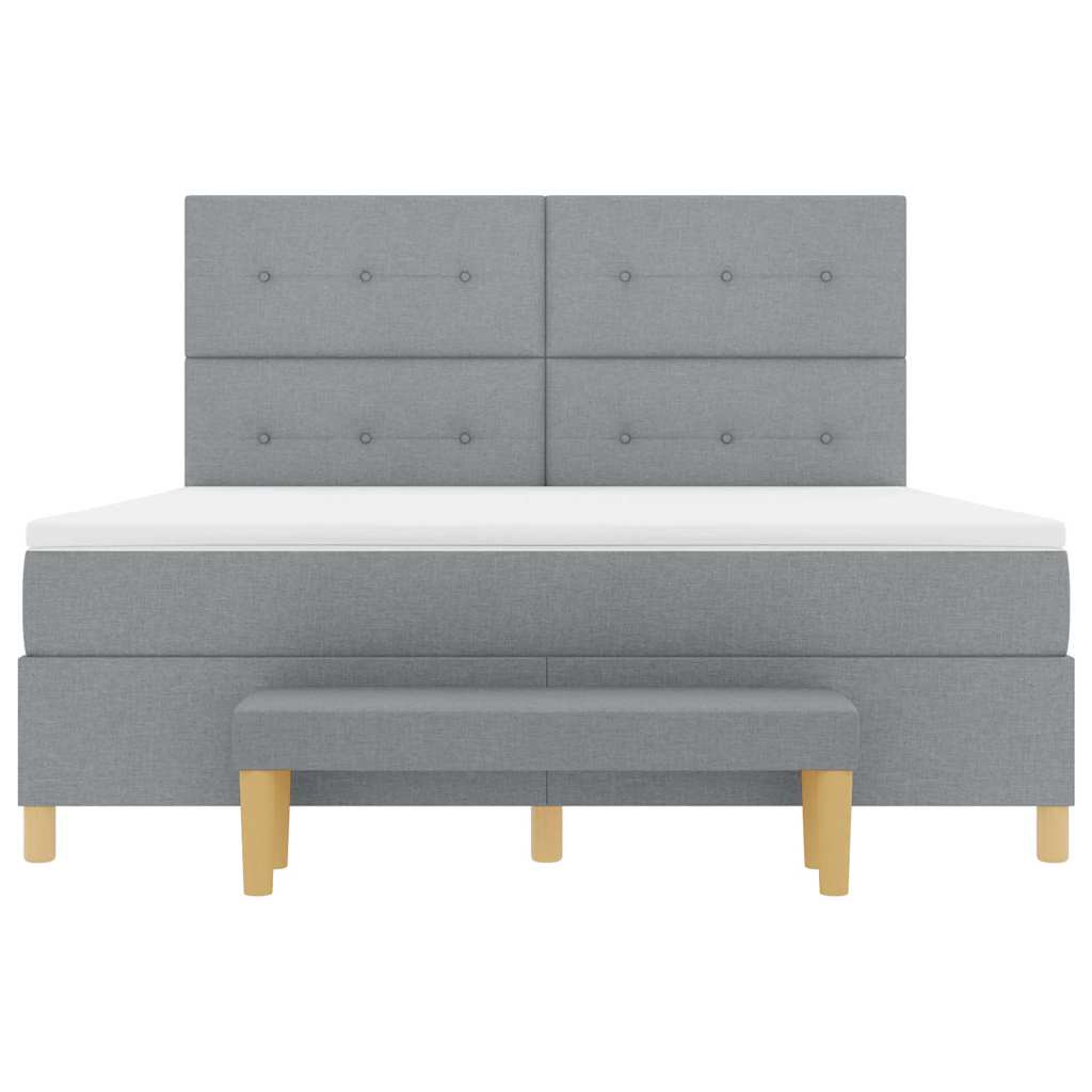 vidaXL Κρεβάτι με ελατήρια Ανοιχτό γκρι 200 x 180 cm ύφασμα