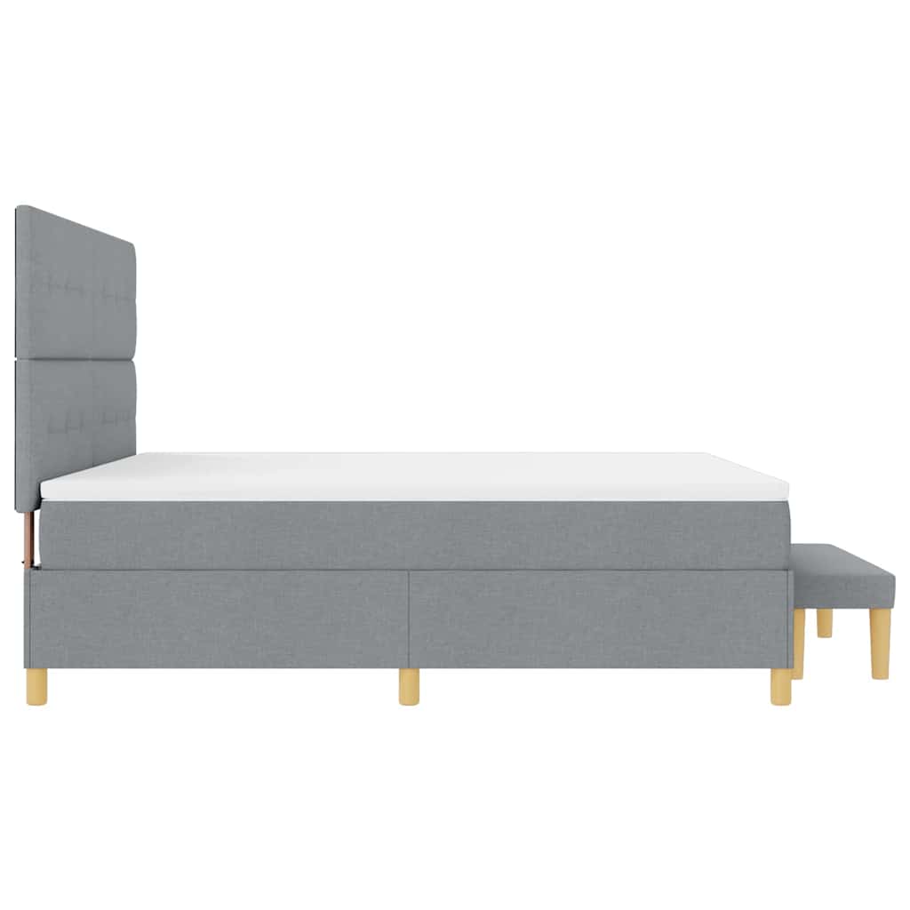 vidaXL Κρεβάτι με ελατήρια Ανοιχτό γκρι 200 x 180 cm ύφασμα