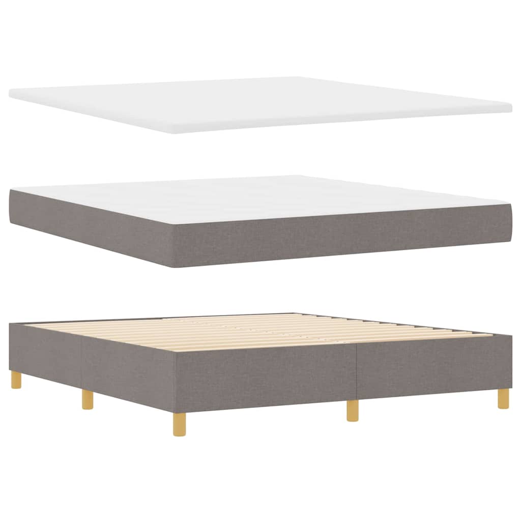 vidaXL Κρεβάτι με ελατήρια με κεφαλάρι Taupe 200 x 180 cm ύφασμα