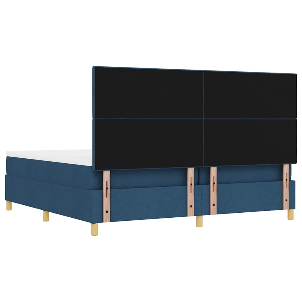 vidaXL Κρεβάτι με ελατήρια με κεφαλάρι Μπλε 200 x 200 cm ύφασμα