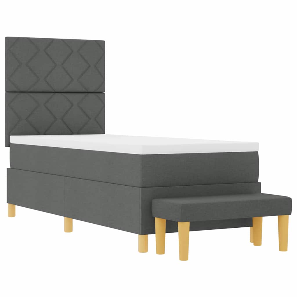 vidaXL Κρεβάτι με ελατήρια Σκούρο γκρι 200 x 80 εκατοστά ύφασμα