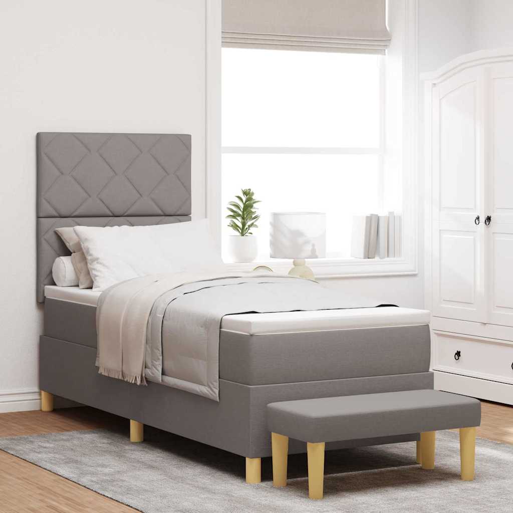 vidaXL Κρεβάτι με ελατήρια με κεφαλάρι Taupe 200 x 80 εκατοστά ύφασμα