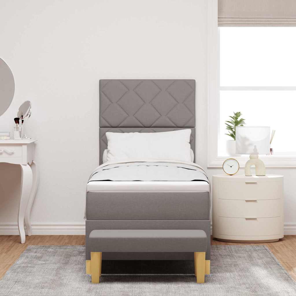 vidaXL Κρεβάτι με ελατήρια με κεφαλάρι Taupe 200 x 80 εκατοστά ύφασμα