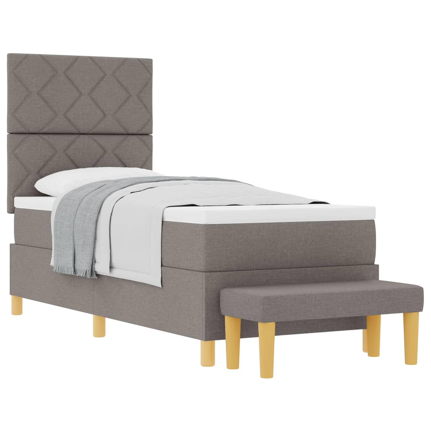 vidaXL Κρεβάτι με ελατήρια με κεφαλάρι Taupe 200 x 80 εκατοστά ύφασμα