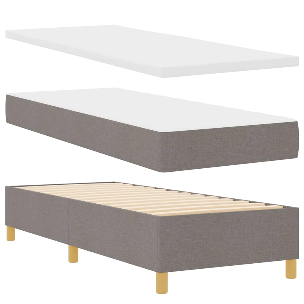 vidaXL Κρεβάτι με ελατήρια με κεφαλάρι Taupe 200 x 80 εκατοστά ύφασμα