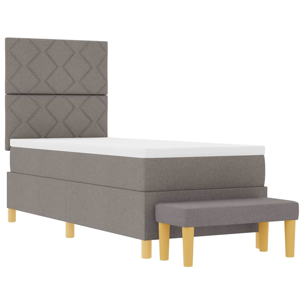 vidaXL Κρεβάτι με ελατήρια με κεφαλάρι Taupe 200 x 80 εκατοστά ύφασμα