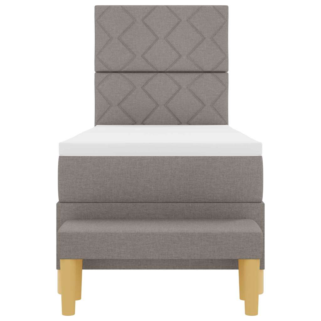 vidaXL Κρεβάτι με ελατήρια με κεφαλάρι Taupe 200 x 80 εκατοστά ύφασμα