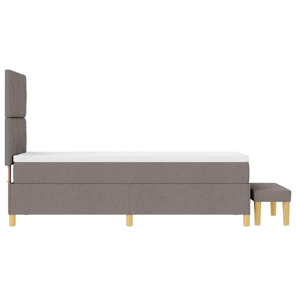 vidaXL Κρεβάτι με ελατήρια με κεφαλάρι Taupe 200 x 80 εκατοστά ύφασμα