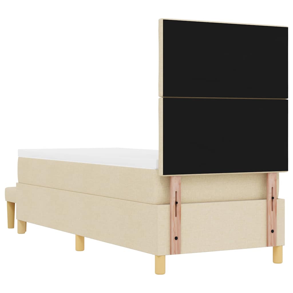 vidaXL Κρεβάτι με ελατήρια με στρώμα Κρεμ 80 x 200 cm ύφασμα