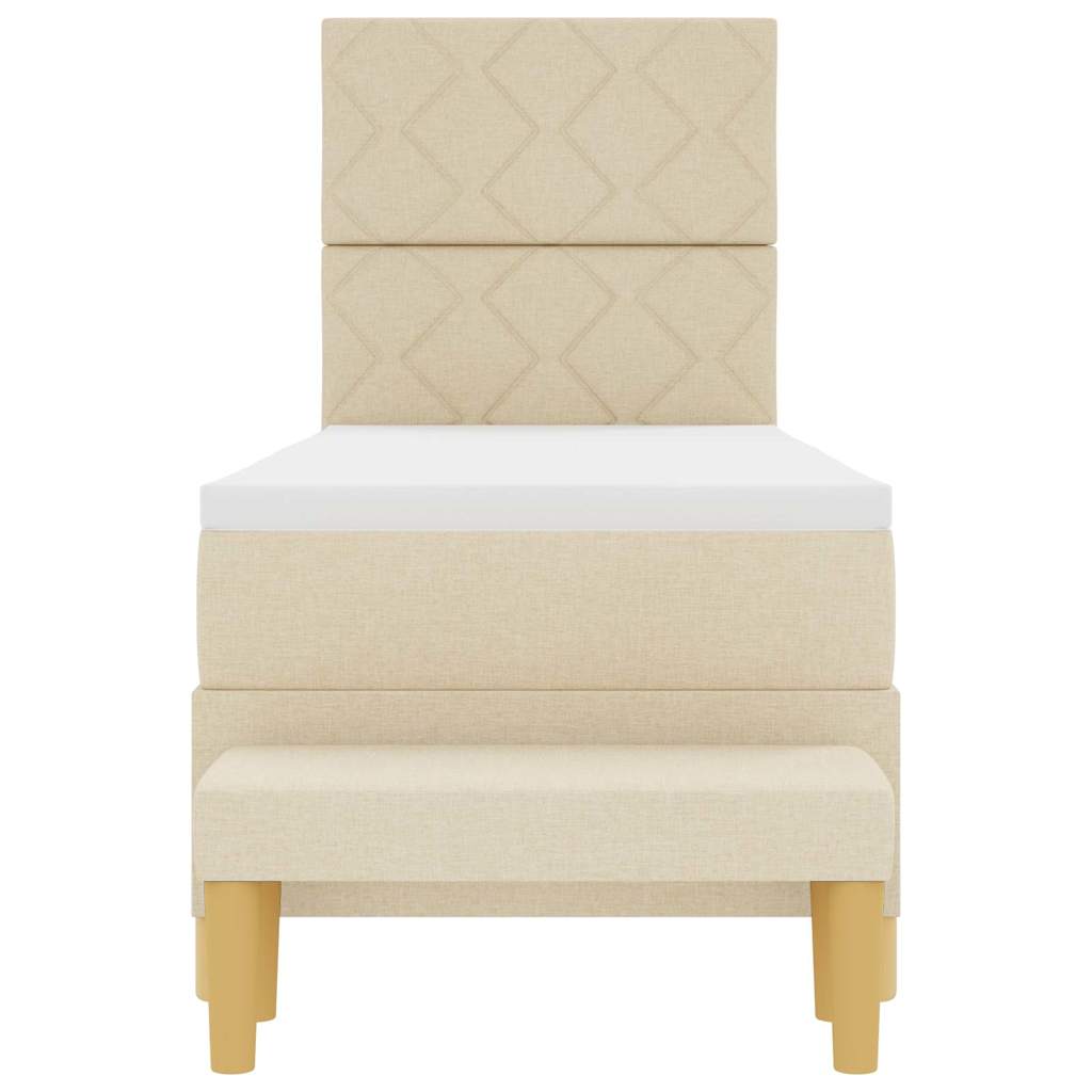 vidaXL Κρεβάτι με ελατήρια με στρώμα Κρεμ 80 x 200 cm ύφασμα