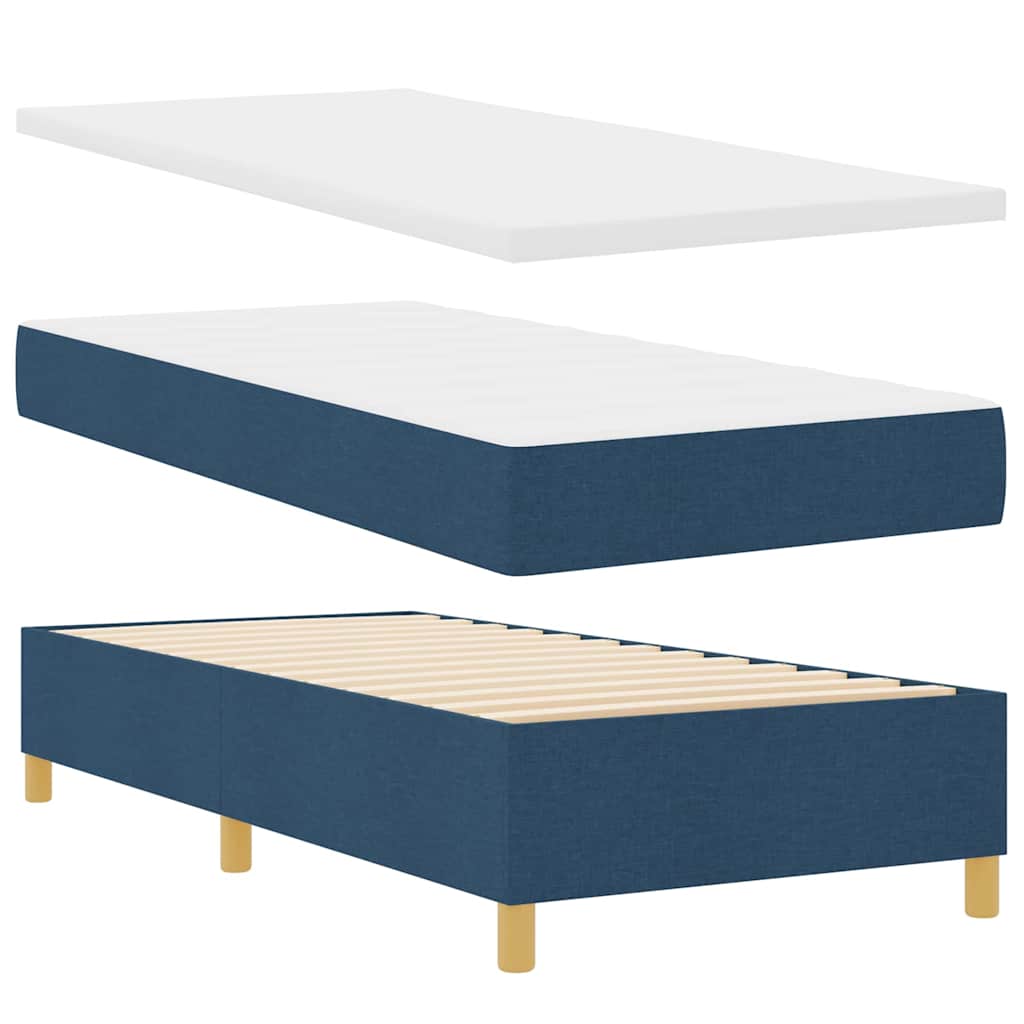 vidaXL Κρεβάτι με ελατήρια με κεφαλάρι Μπλε 190 x 90 cm ύφασμα