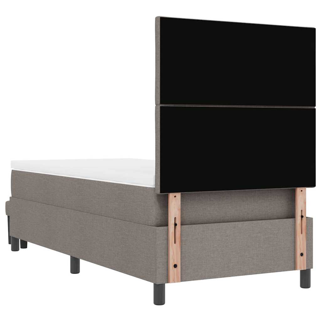 vidaXL Κρεβάτι με ελατήρια με κεφαλάρι Taupe 100 x 200 cm ύφασμα