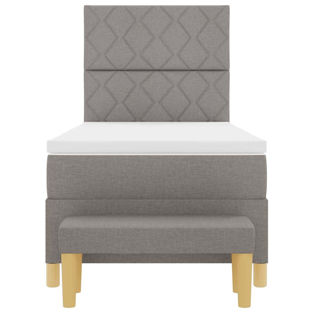 vidaXL Κρεβάτι με ελατήρια με κεφαλάρι Taupe 100 x 200 cm ύφασμα