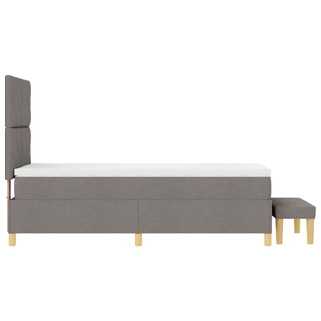 vidaXL Κρεβάτι με ελατήρια με κεφαλάρι Taupe 100 x 200 cm ύφασμα
