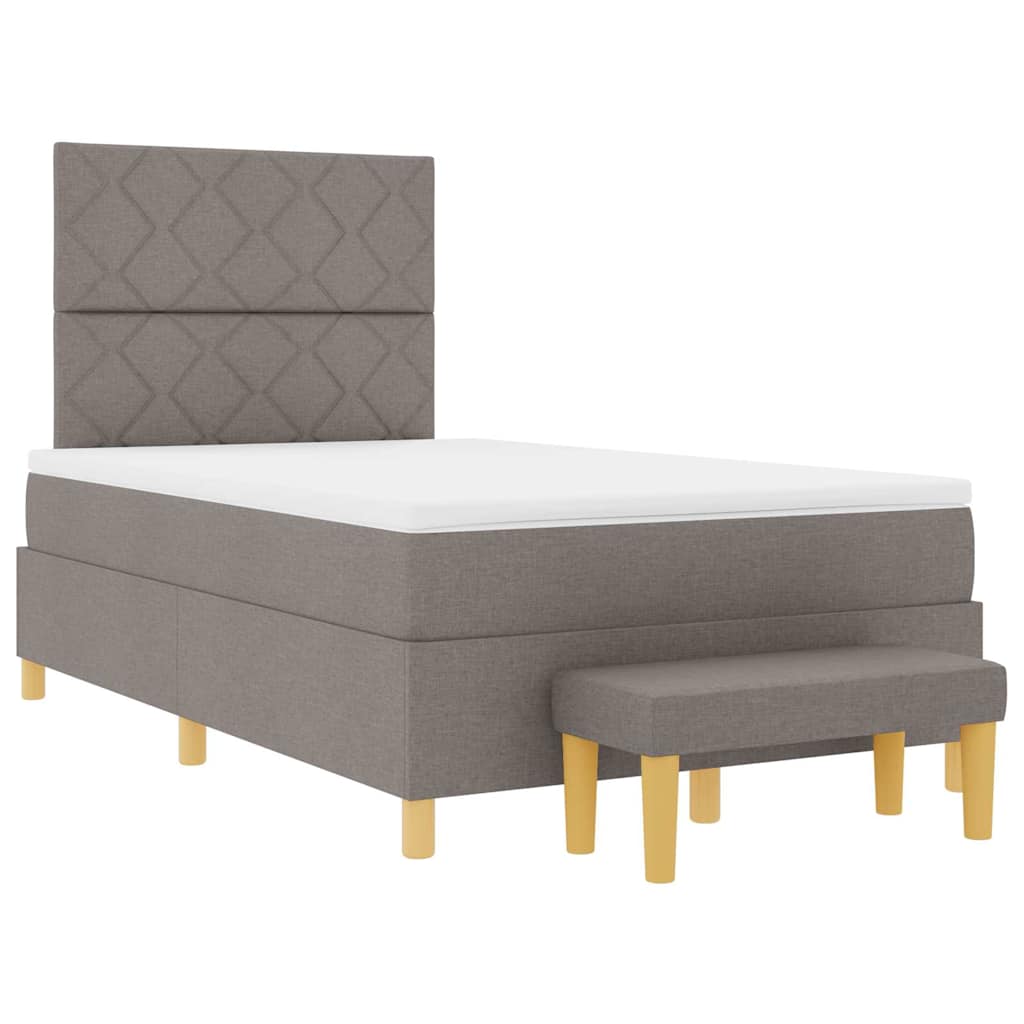 vidaXL Κρεβάτι με ελατήρια με κεφαλάρι Taupe 190 x 120 εκατοστά ύφασμα