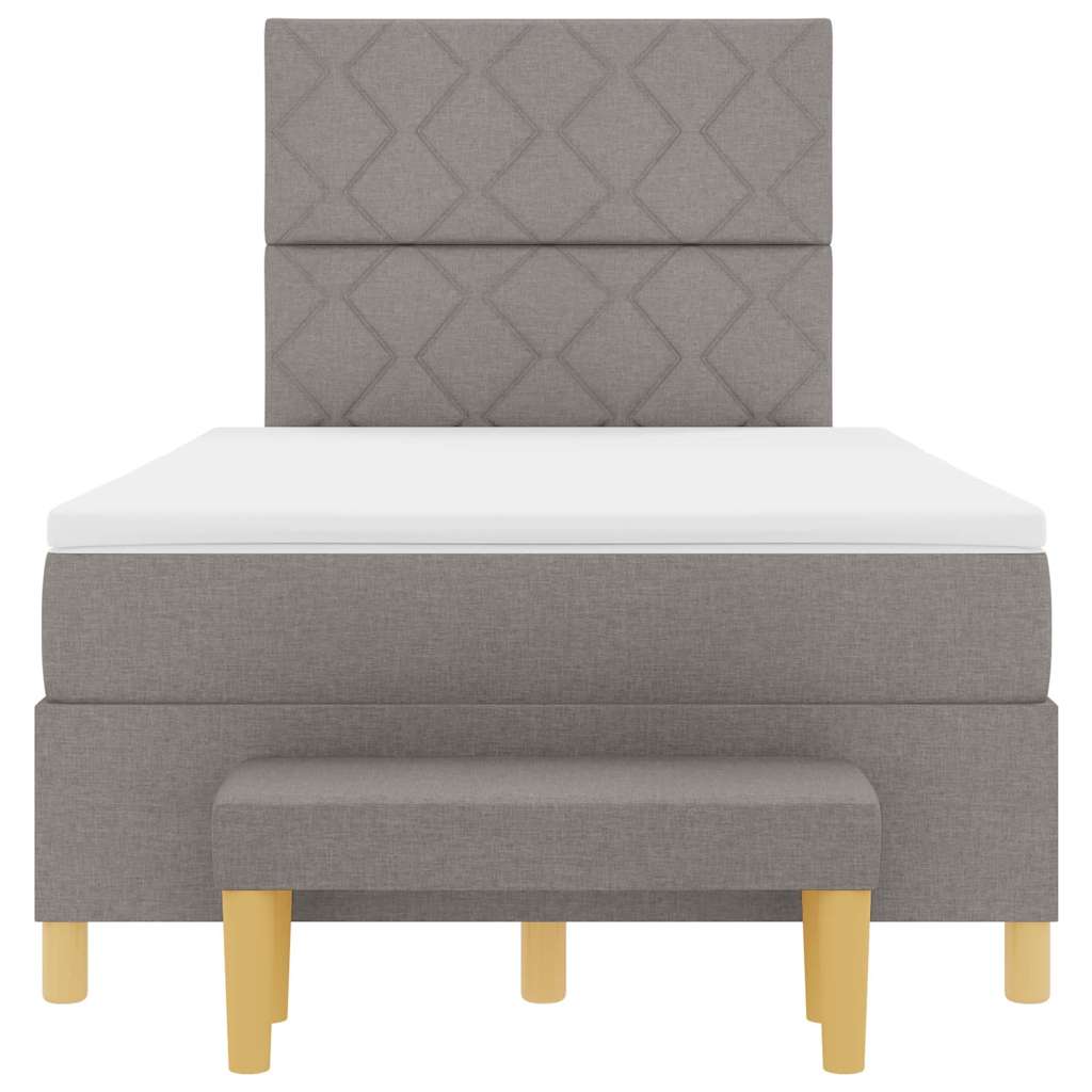vidaXL Κρεβάτι με ελατήρια με κεφαλάρι Taupe 190 x 120 εκατοστά ύφασμα