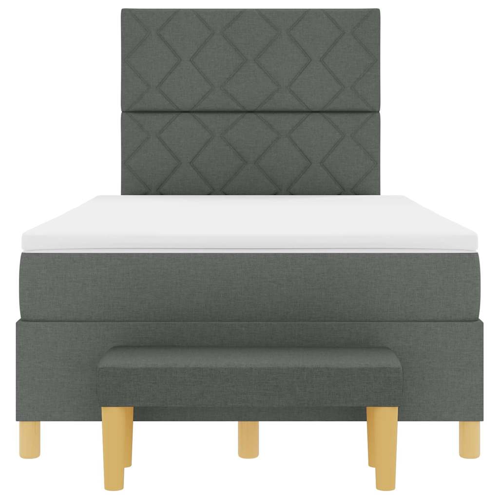 vidaXL Κρεβάτι με ελατήρια Σκούρο γκρι 200 x 120 εκατοστά ύφασμα