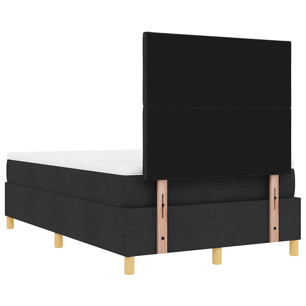 vidaXL Κρεβάτι με ελατήρια με μαξιλάρι Μαύρο 200 x 120 εκατοστά ύφασμα