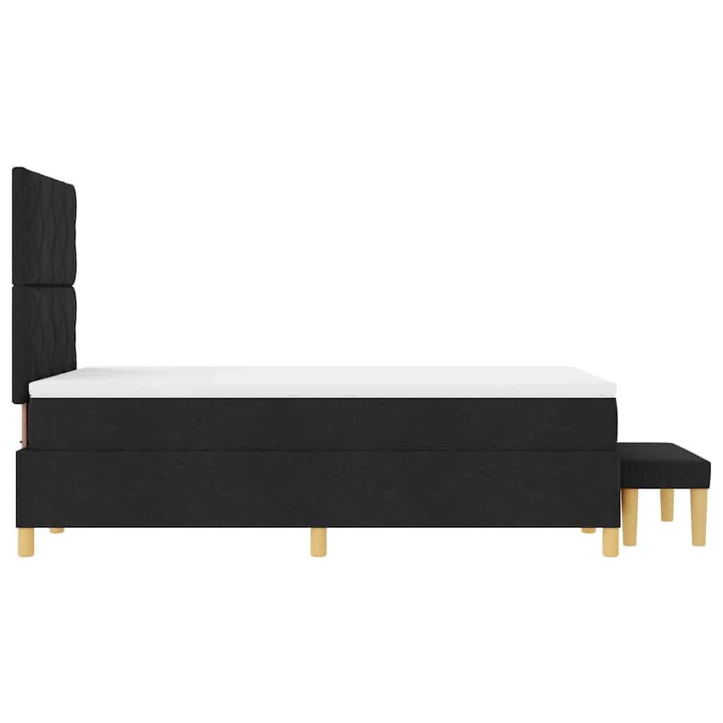 vidaXL Κρεβάτι με ελατήρια με μαξιλάρι Μαύρο 200 x 120 εκατοστά ύφασμα