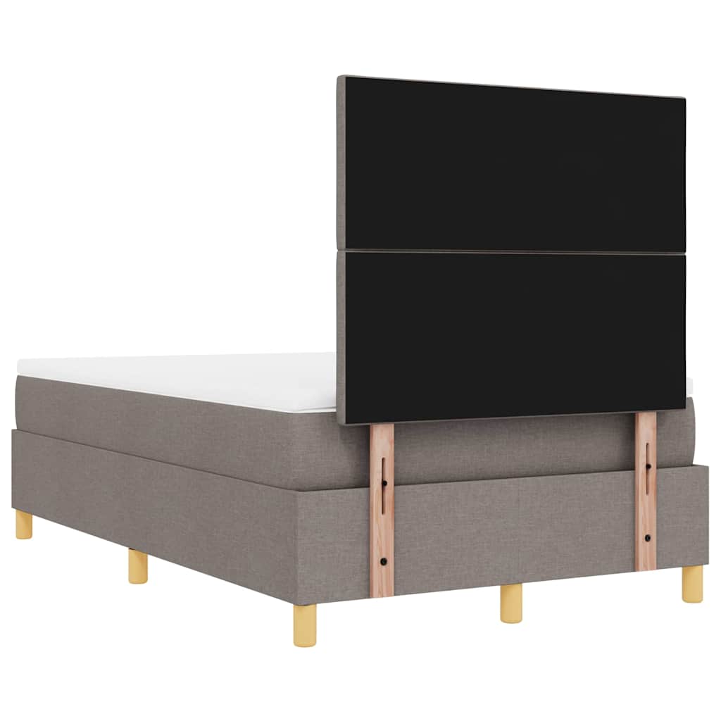 vidaXL Κρεβάτι με ελατήρια με κεφαλάρι Taupe 200 x 120 εκατοστά ύφασμα