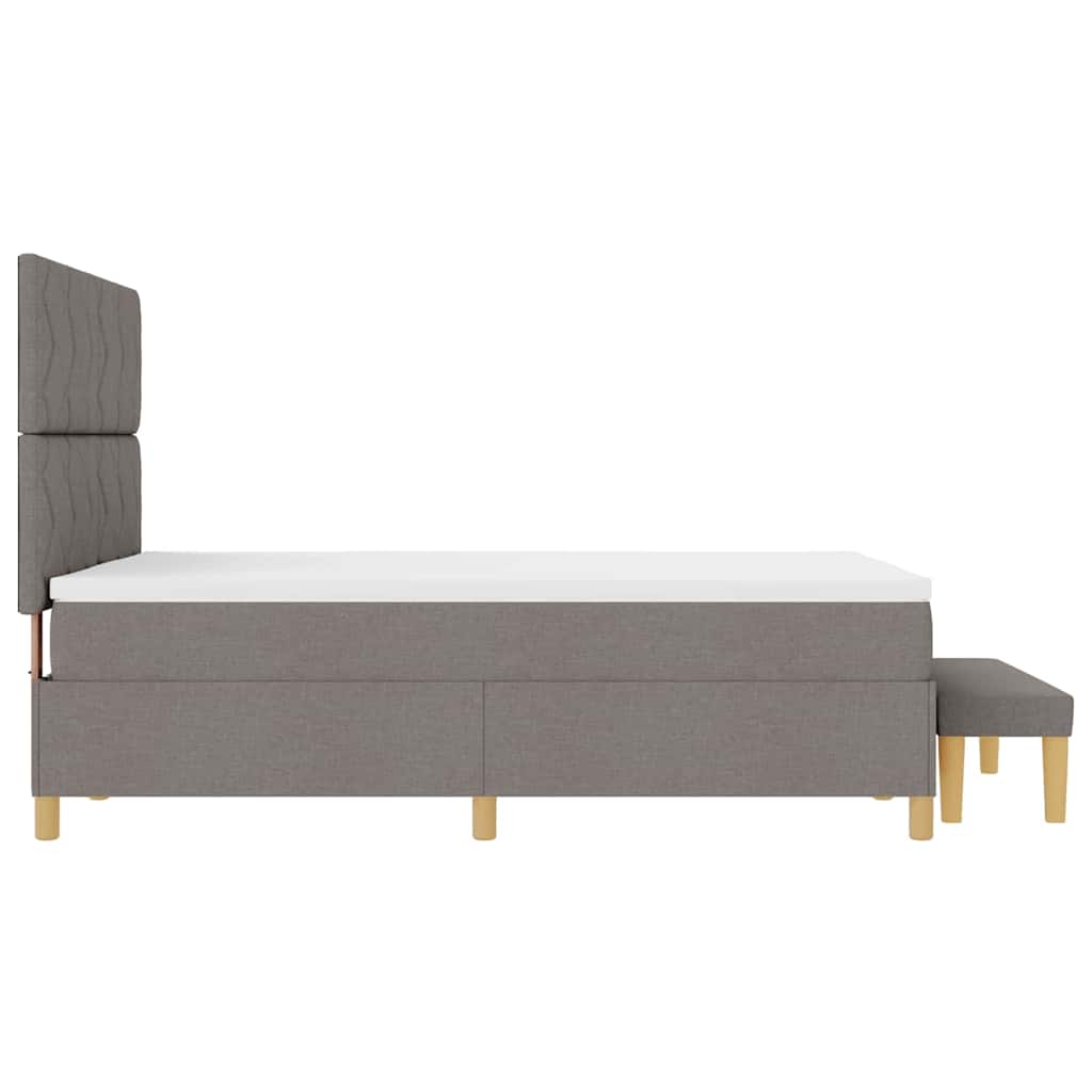 vidaXL Κρεβάτι με ελατήρια με μαξιλάρι Taupe 140 x 190 cm ύφασμα