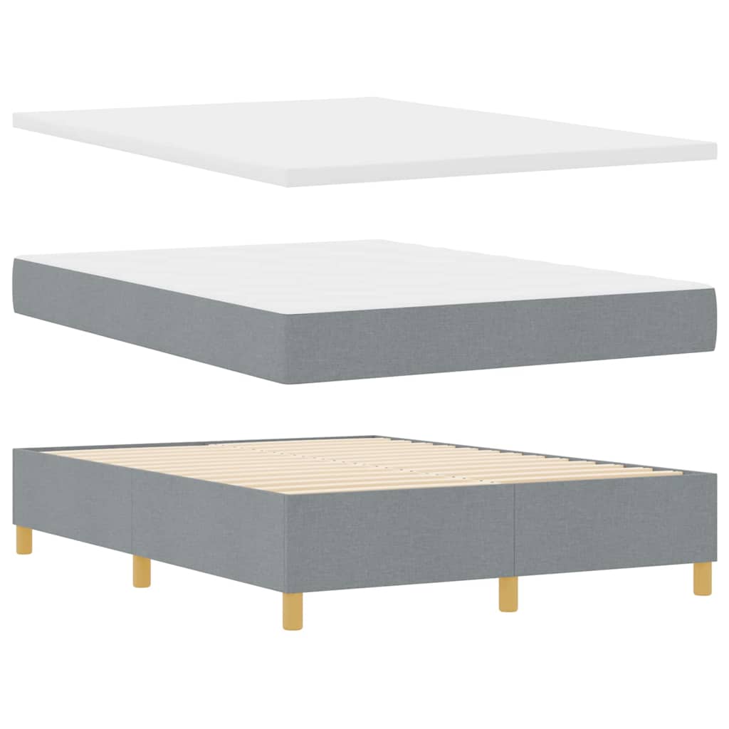 vidaXL Κρεβάτι με ελατήρια Ανοιχτό γκρι 200 x 140 cm ύφασμα