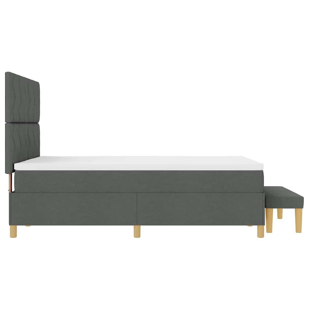 vidaXL Κρεβάτι με ελατήρια Σκούρο γκρι 200 x 160 εκατοστά ύφασμα
