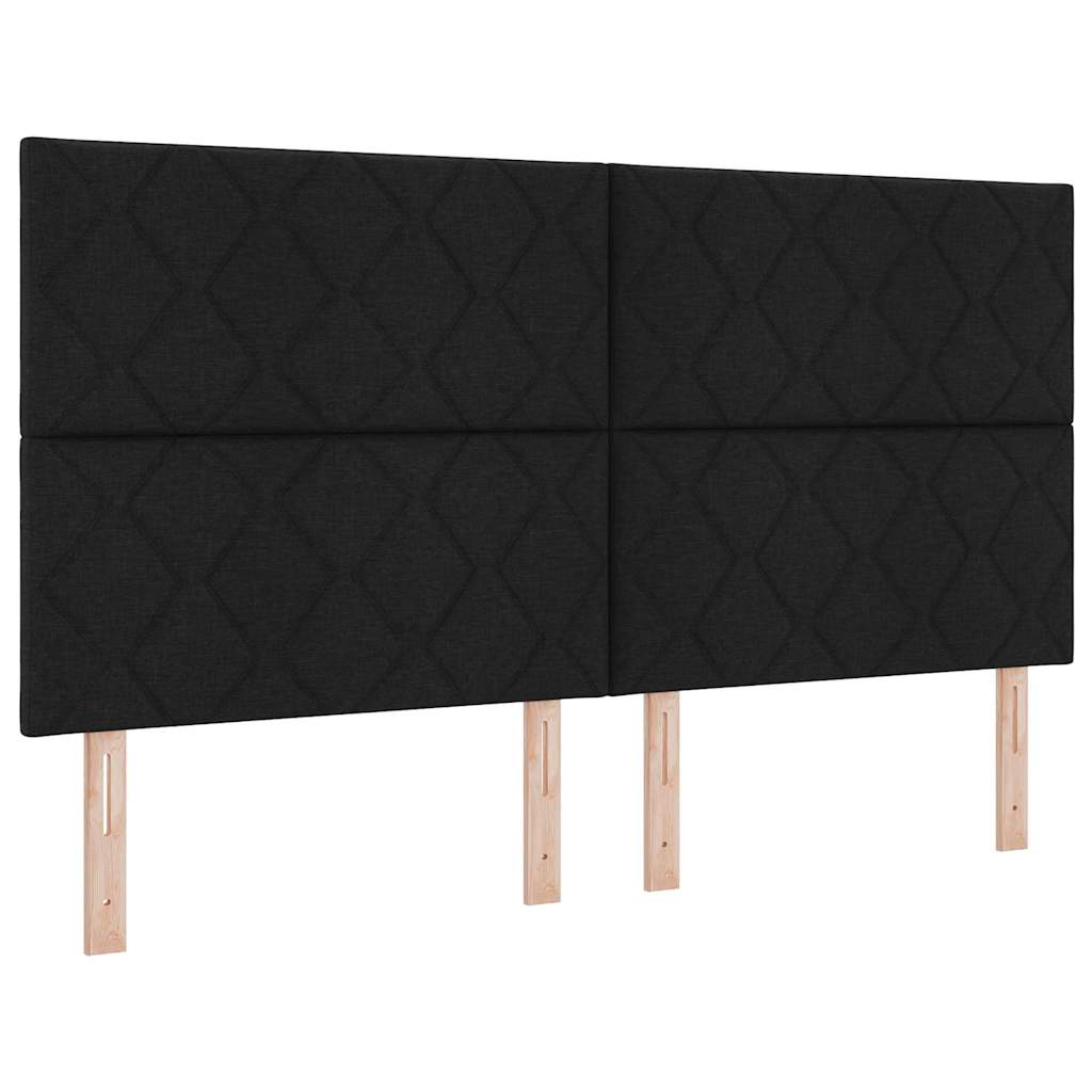 vidaXL Κρεβάτι με ελατήρια με κεφαλάρι Μαύρο 200 x 180 cm ύφασμα