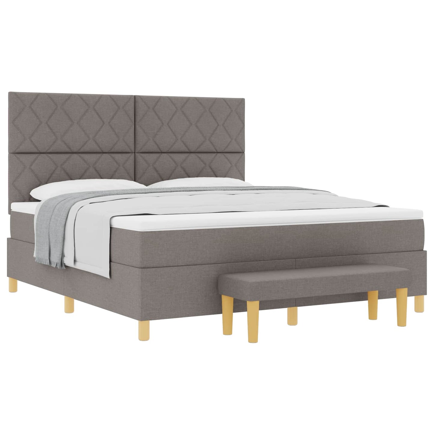 vidaXL Κρεβάτι με ελατήρια με κεφαλάρι Taupe 180 x 200 cm ύφασμα