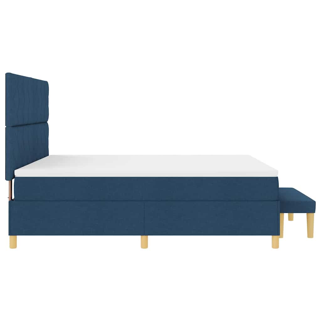 vidaXL Κρεβάτι με ελατήρια με κεφαλάρι Μπλε 200 x 180 cm ύφασμα