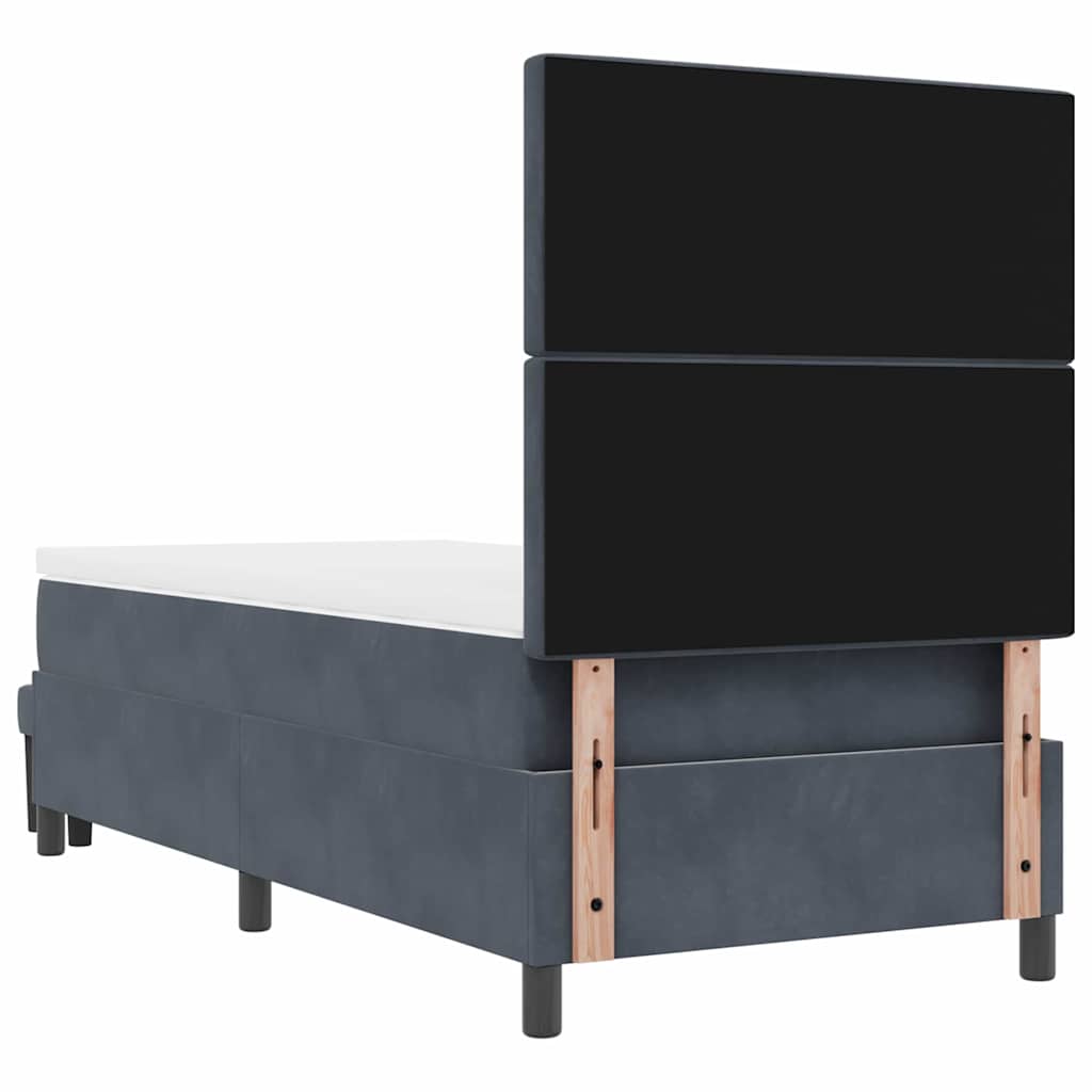 vidaXL Κρεβάτι με ελατήρια Σκούρο γκρι 200 x 100 cm Βελούδο