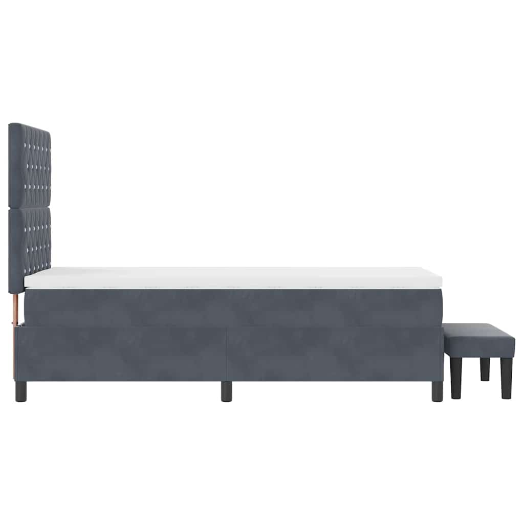 vidaXL Κρεβάτι με ελατήρια Σκούρο γκρι 200 x 100 cm Βελούδο