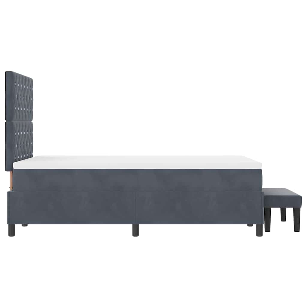 vidaXL Κρεβάτι με ελατήρια Σκούρο γκρι 190 x 120 εκατοστά Βελούδο