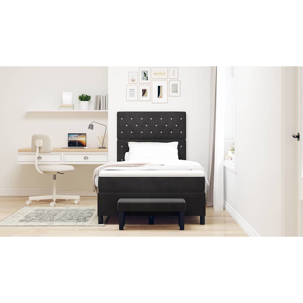 vidaXL Κρεβάτι με ελατήρια Μαύρο 200 x 120 εκατοστά Βελούδο
