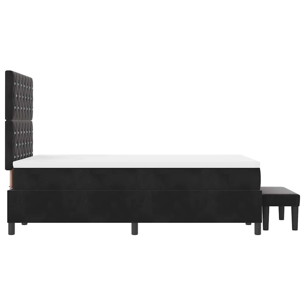 vidaXL Κρεβάτι με ελατήρια Μαύρο 200 x 120 εκατοστά Βελούδο