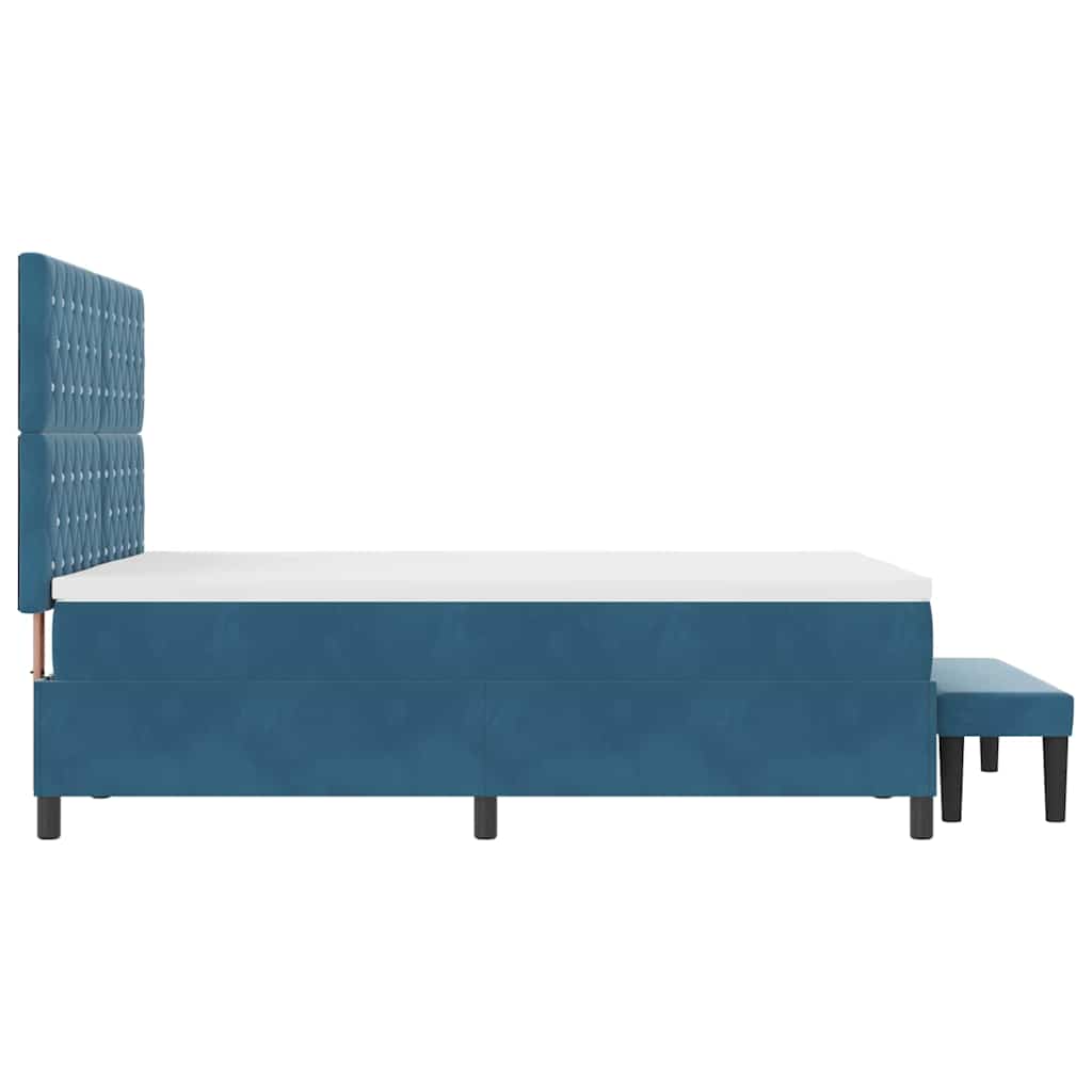 vidaXL Κρεβάτι με ελατήρια Σκούρο Μπλε 200 x 140 cm Βελούδο