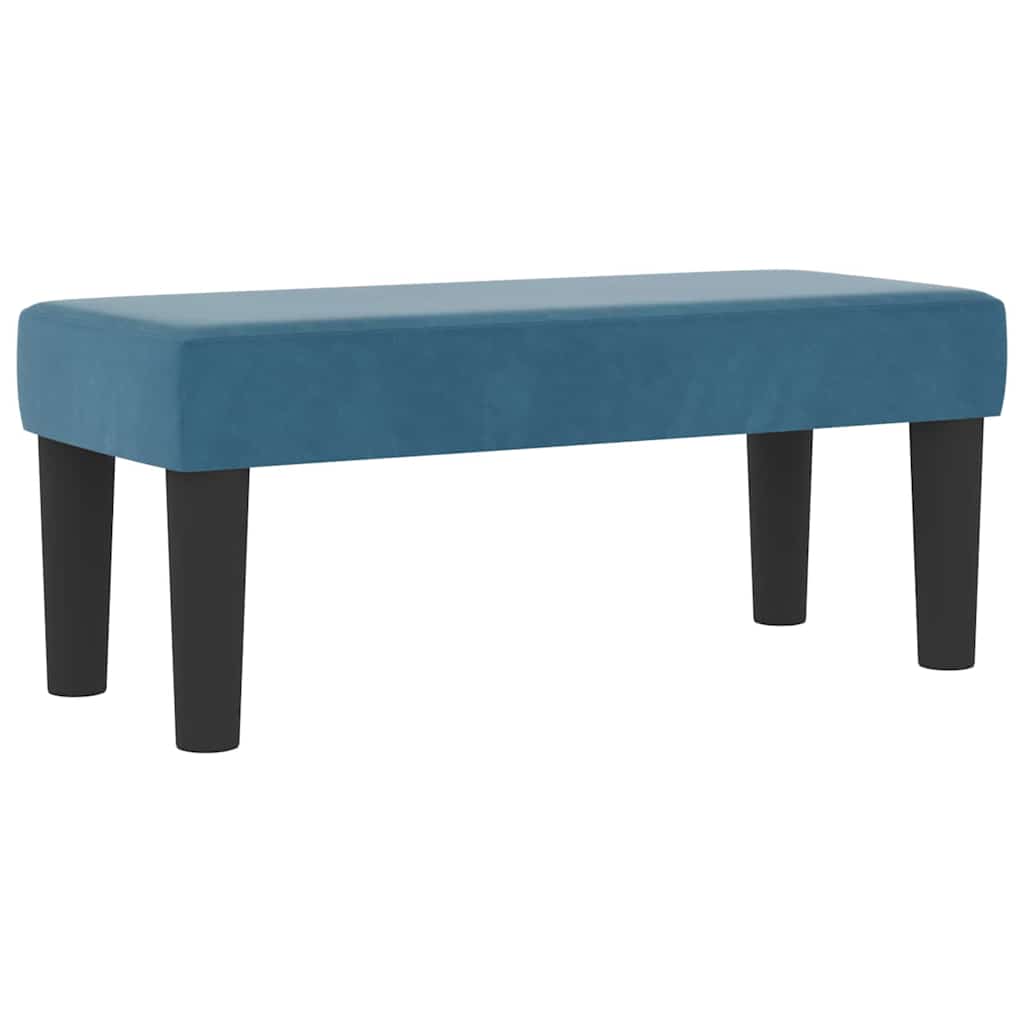 vidaXL Κρεβάτι με ελατήρια με στρώμα Σκούρο Μπλε 100 x 200 cm Βελούδο