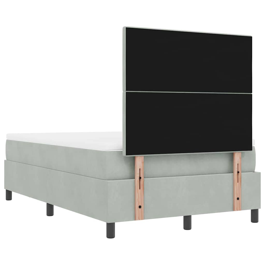 vidaXL Κρεβάτι με ελατήρια Ανοιχτό γκρι 200 x 120 εκατοστά Βελούδο
